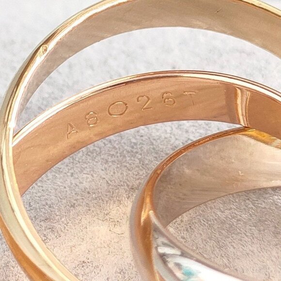 CARTIER Trinity Ring 49 K18YG 18K Yellow Gold White Gold Rose Gold Women's - Picture 8 of 10